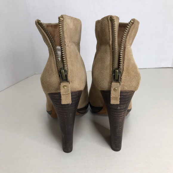 Tan Suede Heeled Ankle Boot - Adrian Antelope - Modern Vintage Size 39 (… - Picture 2 of 15